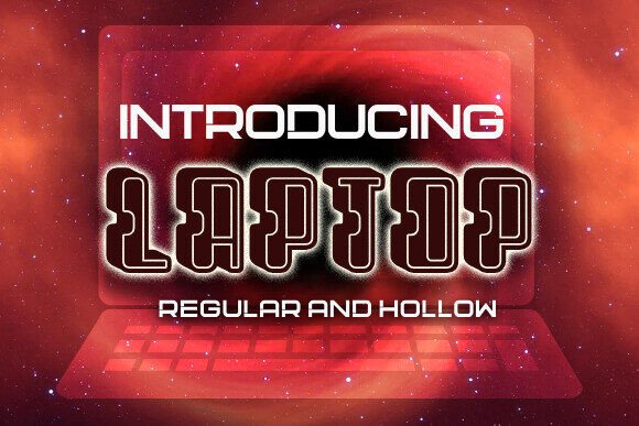 Laptop: A Bold 3D Display Font for Handmade Labels & Printables