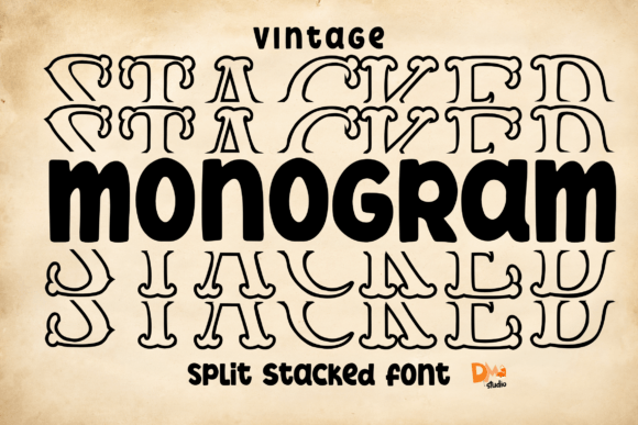 Vintage Monogram Stacked: A Display Font That Anchors Your Campaign Voice